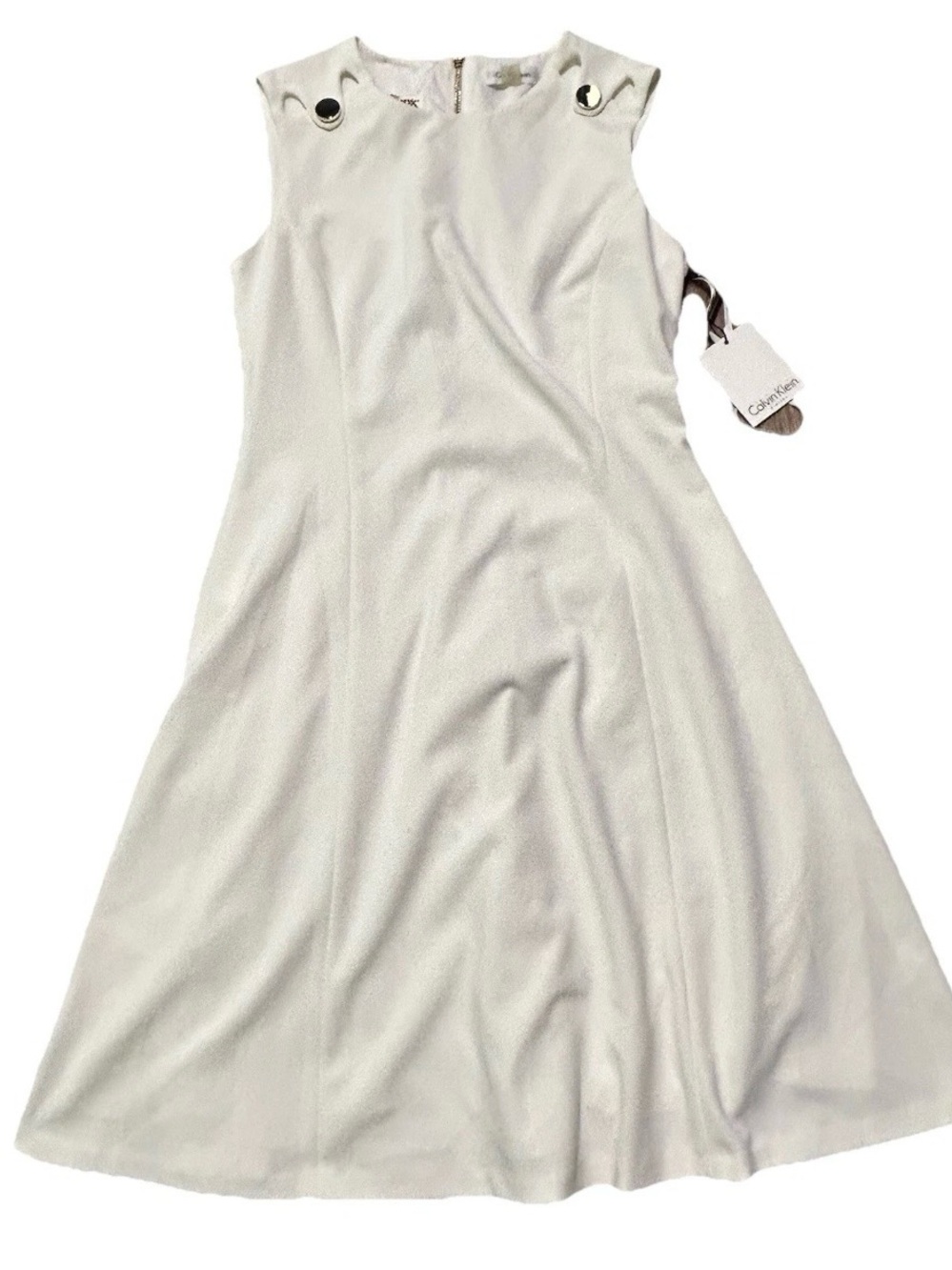 NWT Calvin Klein Formal White Tank Top Dress Size 8